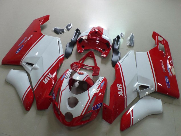 Blanc Rouge Air Generali Tim Carénage Moto Ducati 749 999 2003-2004