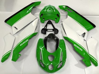 Blanc Vert Noir Carénage Moto Ducati 999 2003-2004 Pas Chère