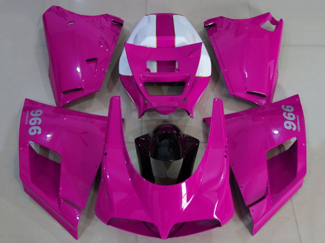 Rose Brillant Blanc Noir Carénage Moto Ducati 996 1993-2005