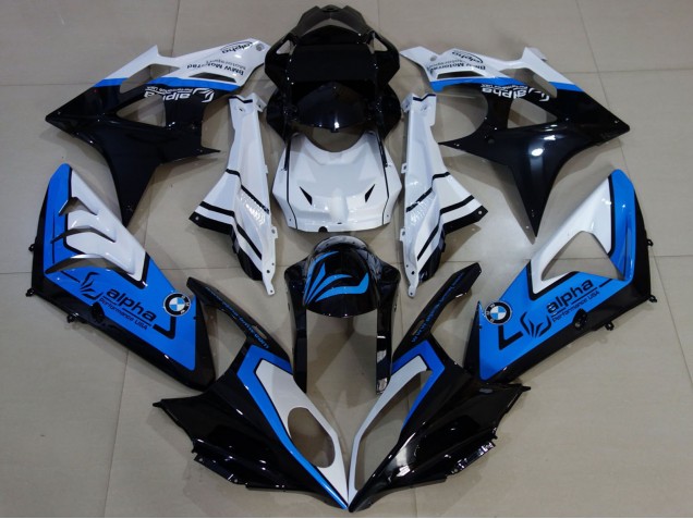 Blanc Bleu Noir Brillant Alpha Carénage Moto BMW S1000RR 2009-2014
