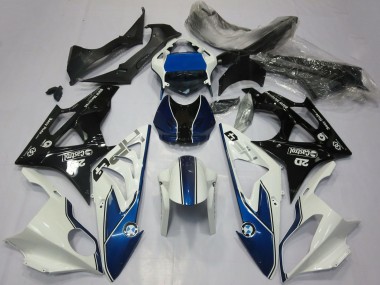 Blanc Bleu Noir Brillant Carénage Moto BMW S1000RR 2017-2018 Pas Chère