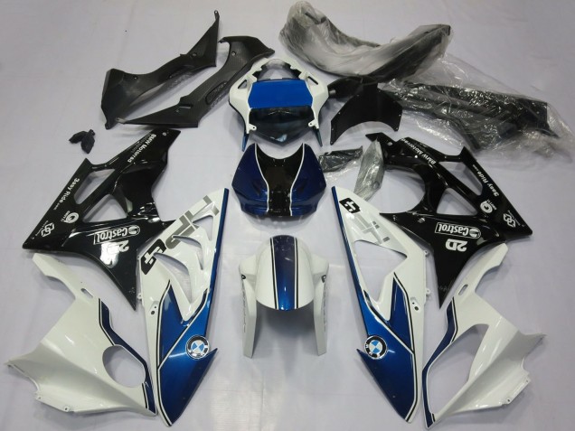 Blanc Bleu Noir Brillant Carénage Moto BMW S1000RR 2017-2018