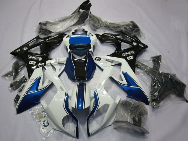 Blanc Bleu Noir Brillant Carénages Moto BMW S1000RR 2015-2016