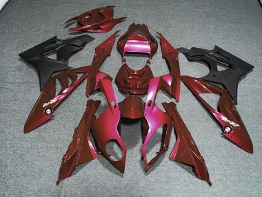 Rouge Noir Mat Kits Carénages Moto BMW S1000RR 2009-2014 Pas Chère