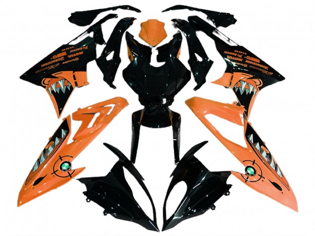 Orange Noir Brillant Requin Carénage Moto BMW S1000RR 2015-2016