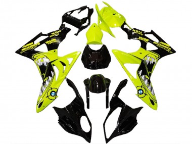 Haute Visibilité Jaune Noir Brillant Requin Carénage Moto BMW S1000RR 2009-2014 Pas Chère