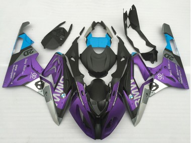 Argent Violet Bleu Noir Mat Carénage Moto BMW S1000RR 2017-2018 Pas Chère