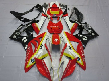 Blanc Rouge Jaune Noir Brillant Carénage Moto BMW S1000RR 2009-2014 Pas Chère