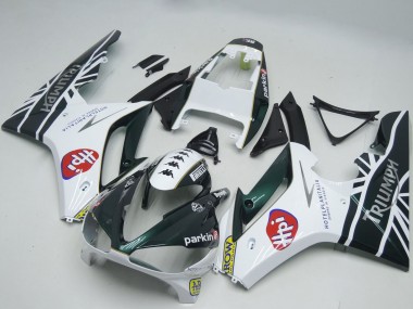 Blanc Noir Brillant HPi Carénage Moto Triumph Daytona 675 2009-2012 Pas Chère