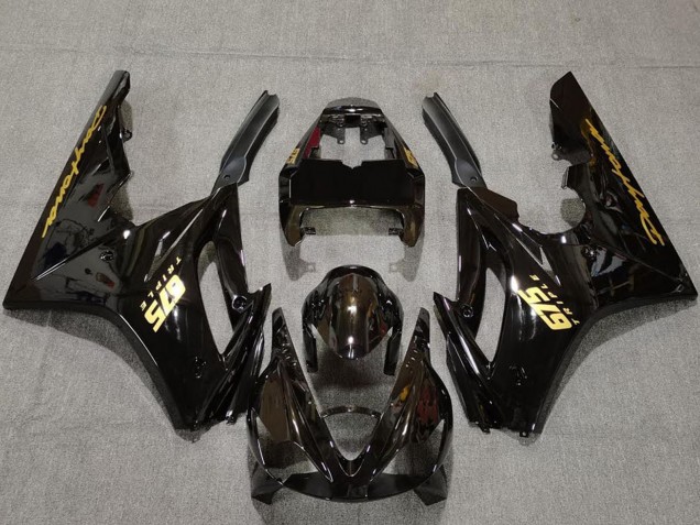 Noir Brillant Or Décalque Carénage Moto Triumph Daytona 675 2006-2008