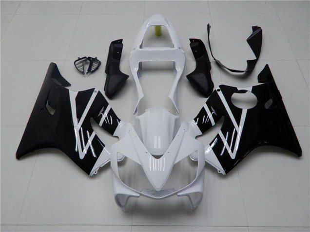 Blanc Noir Brillant Kits Carénages Moto Honda CBR600 F4i 2001-2003