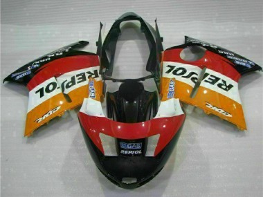 Orange Blanc Rouge Noir Brillant Repsol Carénages Moto Honda CBR1100XX Blackbird 1996-2007 Pas Chère