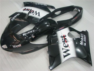 Noir Brillant Blanc West Carénage Moto Honda CBR1100XX Blackbird 1996-2007 Pas Chère