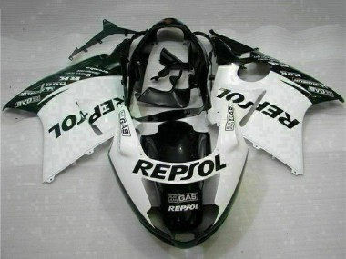 Blanc Noir Brillant Repsol Carénage Moto Honda CBR1100XX Blackbird 1996-2007 Pas Chère