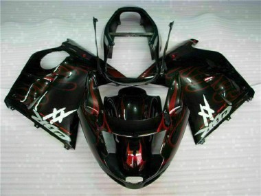 Noir Brillant Rouge Flamme Carénages Moto ABS Honda CBR1100XX Blackbird 1996-2007 Pas Chère