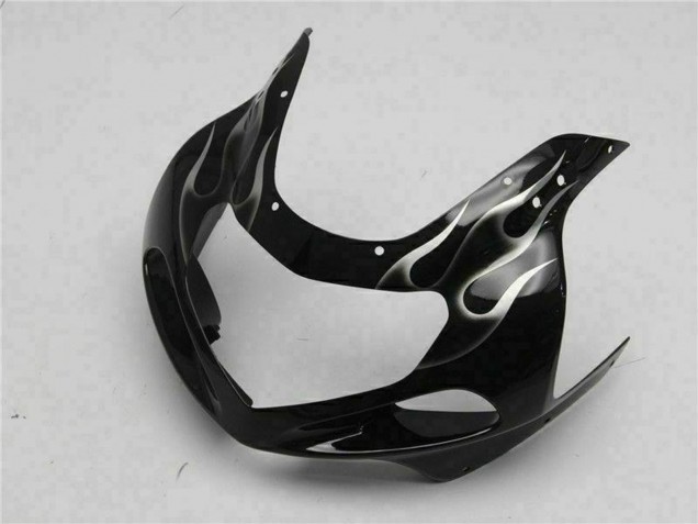 Noir Brillant Argent Flamme Carénage Moto Suzuki GSXR 600/750 2001-2003