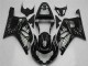 Noir Brillant Argent Flamme Carénage Moto Suzuki GSXR 600/750 2001-2003