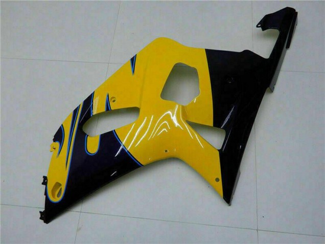 Jaune Bleu Foncé Noir Brillant Carénage Moto Suzuki GSXR 600/750 2001-2003