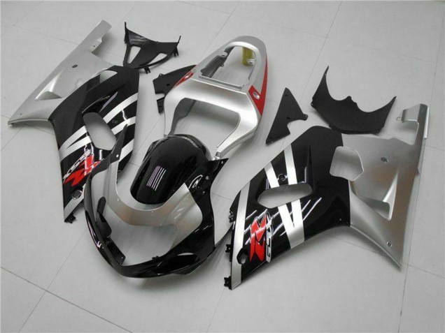 Argent Noir Brillant Rouge Carénage Moto Suzuki GSXR 600/750 2001-2003