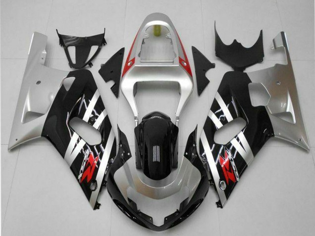 Argent Noir Brillant Rouge Carénage Moto Suzuki GSXR 600/750 2001-2003