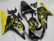 Noir Brillant Jaune Flamme Carénage Moto Suzuki GSXR 600/750 2001-2003