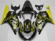 Noir Brillant Jaune Flamme Carénage Moto Suzuki GSXR 600/750 2001-2003