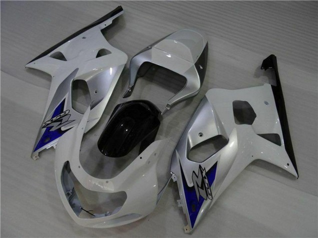 Blanc Argent Bleu Noir Carénage Moto Suzuki GSXR 600/750 2001-2003