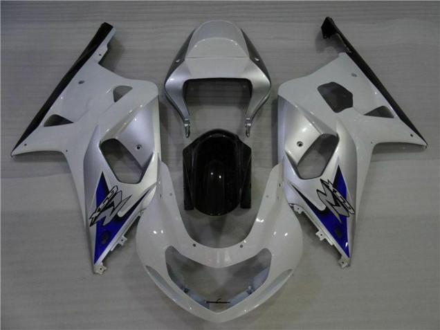 Blanc Argent Bleu Noir Carénage Moto Suzuki GSXR 600/750 2001-2003