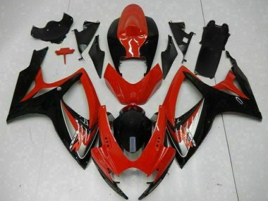 Rouge Noir Brillant Carénage Moto Suzuki GSXR 600/750 2006-2007 Pas Chère
