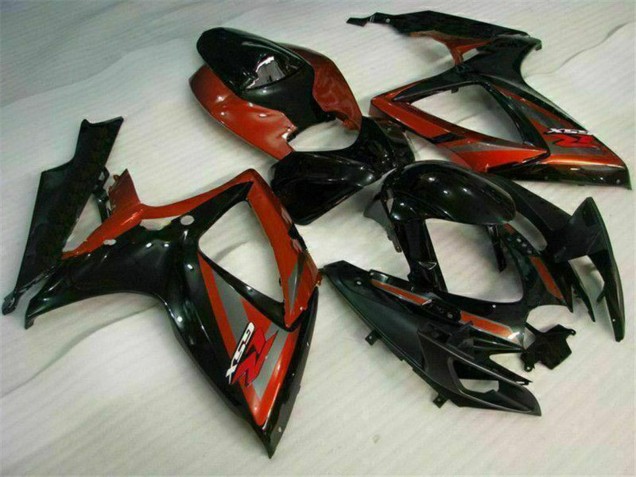 Noir Brillant Rouge Carénage Moto Suzuki GSXR 600/750 2006-2007