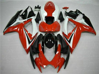 Blanc Rouge Noir Brillant Bande Carénage Moto Suzuki GSXR 600/750 2006-2007 Pas Chère