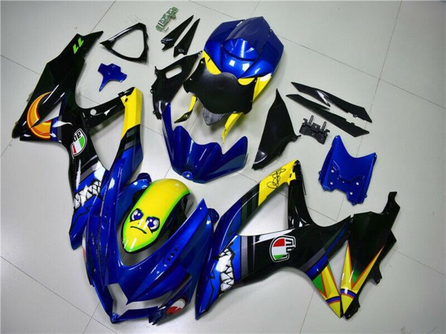 Bleu Jaune Requin Carénage Moto Suzuki GSXR 600/750 2008-2010