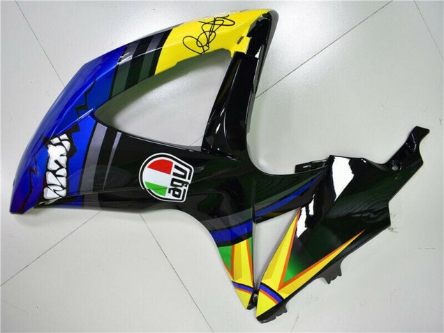 Bleu Jaune Requin Carénage Moto Suzuki GSXR 600/750 2008-2010