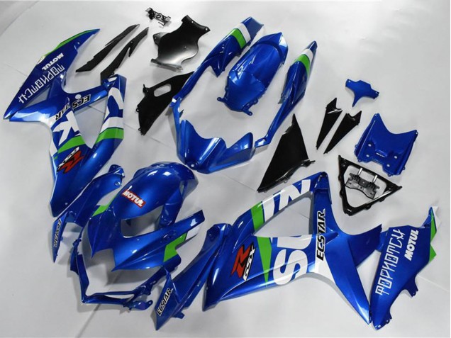 Bleu Blanc Vert Noir Carénage Moto Suzuki GSXR 600/750 2008-2010