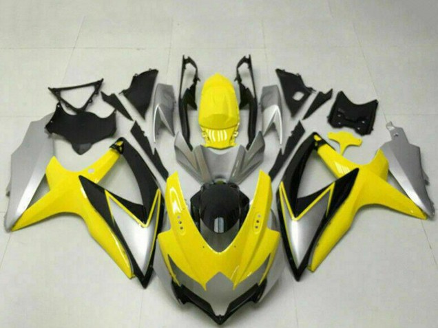 Jaune Argent Noir Brillant Carénage Moto Suzuki GSXR 600/750 2008-2010