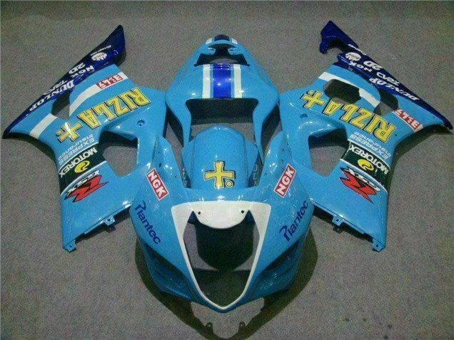 Bleu Blanc Jaune Rizla Carénage Moto Suzuki GSXR 1000 2003-2004