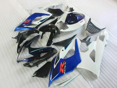 Blanc Bleu Noir Brillant Kits Carénages Moto Suzuki GSXR 1000 2005-2006 Pas Chère