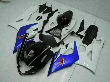 Blanc Bleu Noir Brillant Carénages Moto Suzuki GSXR 1000 2005-2006 Pas Chère