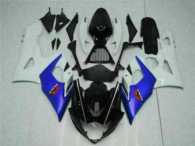 Blanc Bleu Noir Brillant Carénages Moto Suzuki GSXR 1000 2005-2006