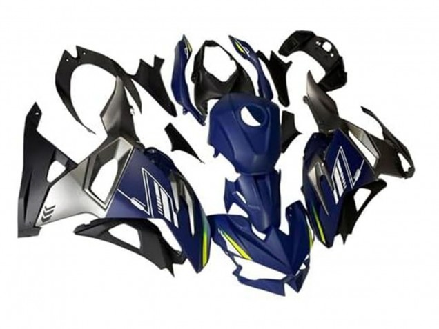 Bleu Blanc Jaune Argent Noir Carénage Moto Kawasaki Ninja 500 EX500R 2024-2025