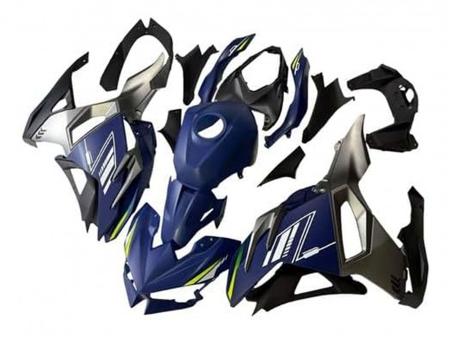 Bleu Blanc Jaune Argent Noir Carénage Moto Kawasaki Ninja 500 EX500R 2024-2025