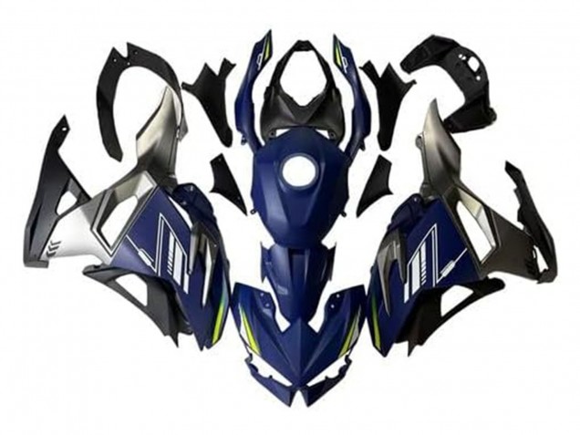 Bleu Blanc Jaune Argent Noir Carénage Moto Kawasaki Ninja 500 EX500R 2024-2025