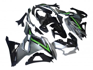 Gris Vert Noir Carénage Moto Kawasaki Ninja 500 EX500R 2024-2025 Pas Chère