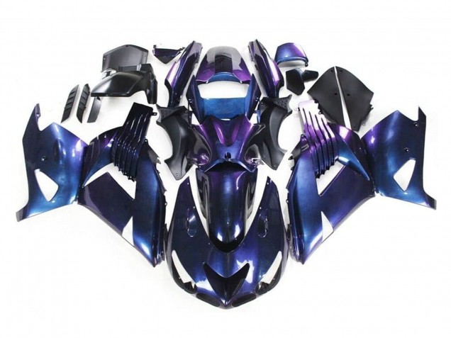Caméléon Bleu Violet Carénage Moto Kawasaki ZX14R ZZR1400 2006-2011