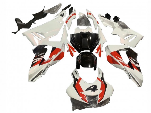 Blanc Rouge Noir Brillant 4 Carénage Moto Honda CBR1000RR-R 2020-2023