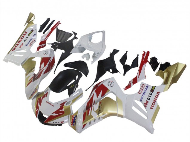 Blanc Rouge Or Motul HRC Carénage Moto Honda CBR1000RR-R 2020-2023