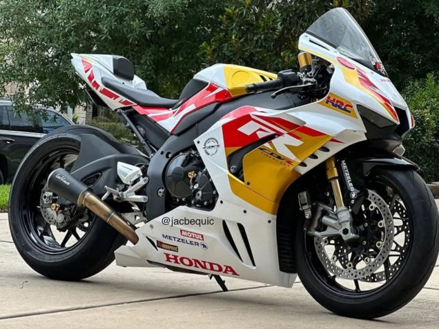 Blanc Rouge Or Motul HRC Carénage Moto Honda CBR1000RR-R 2020-2023