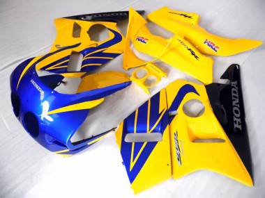 Jaune Bleu Noir Brillant Carénage Moto Honda CBR400RR NC23 1987-1989 Pas Chère
