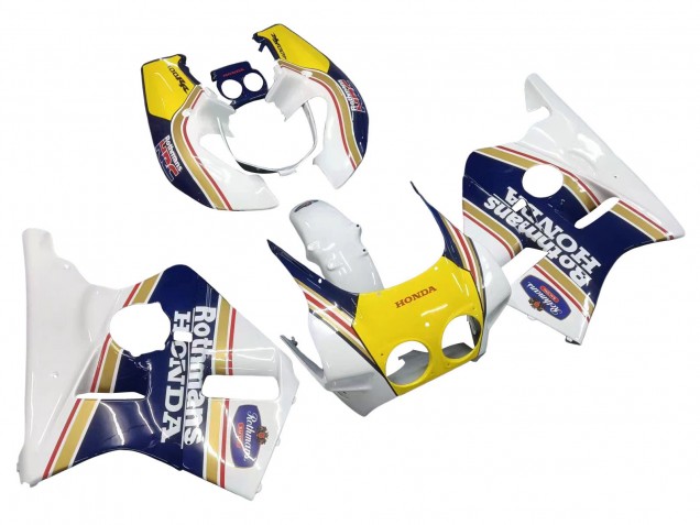 Blanc Jaune Bleu Rothmans Carénage Moto Honda CBR400RR NC23 1987-1989
