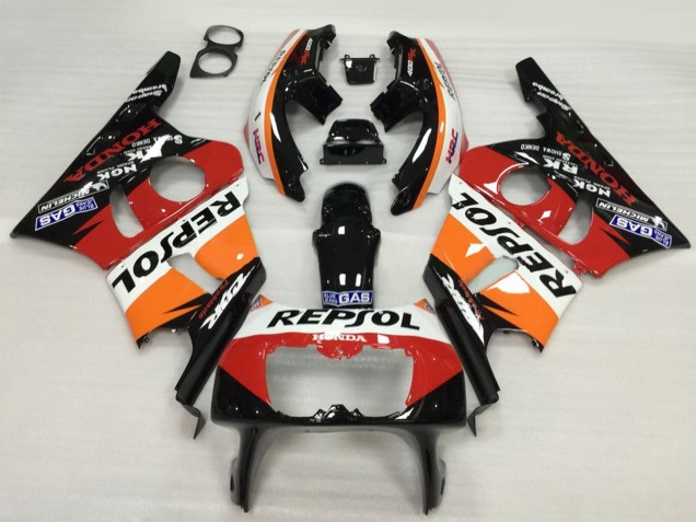Orange Blanc Rouge Noir Brillant Repsol HRC Carénages Moto Honda CBR400RR NC23 1987-1989